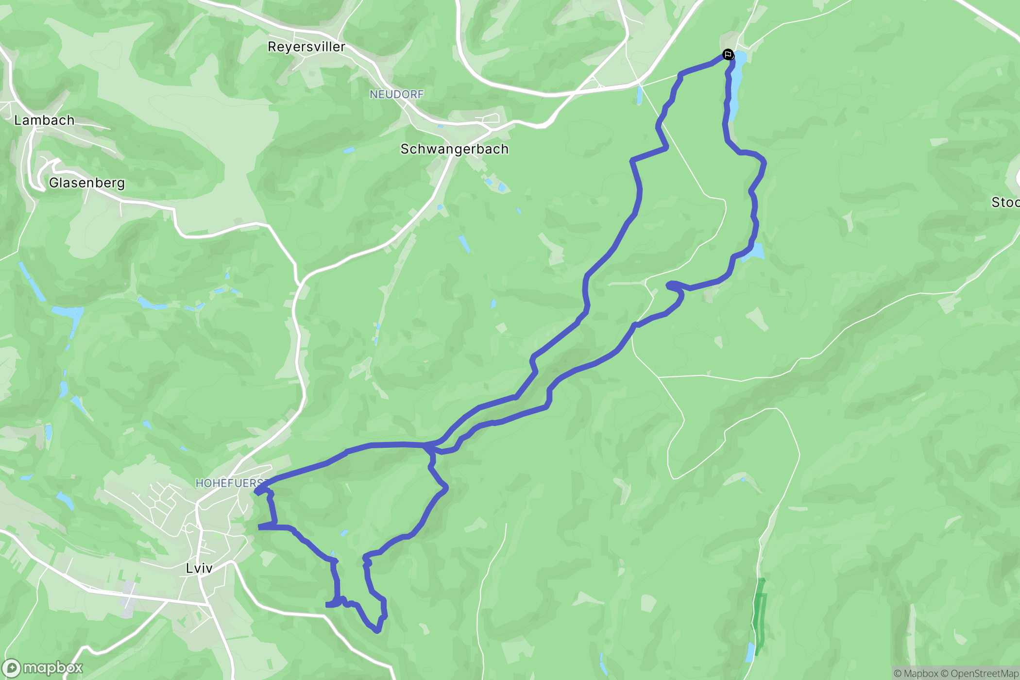 Bitche : carte du parcours de randonnée - France