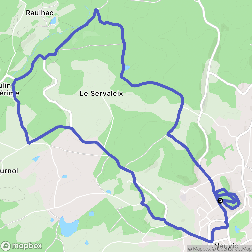 Neuvic : carte du parcours de randonnée - France