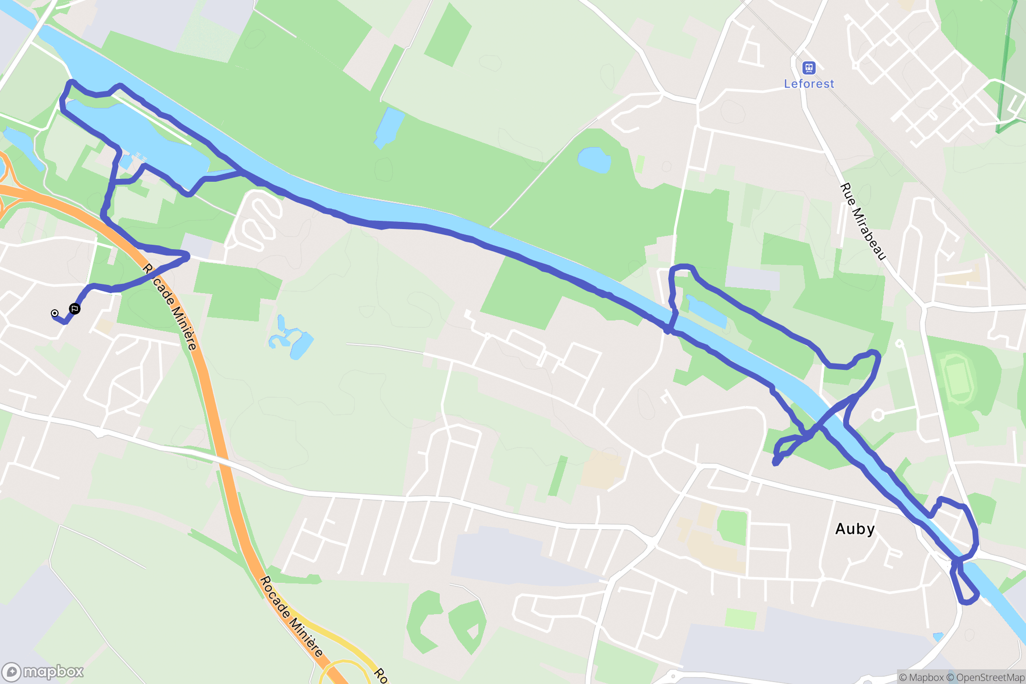 Courcelles-lès-Lens : carte du parcours de randonnée - France