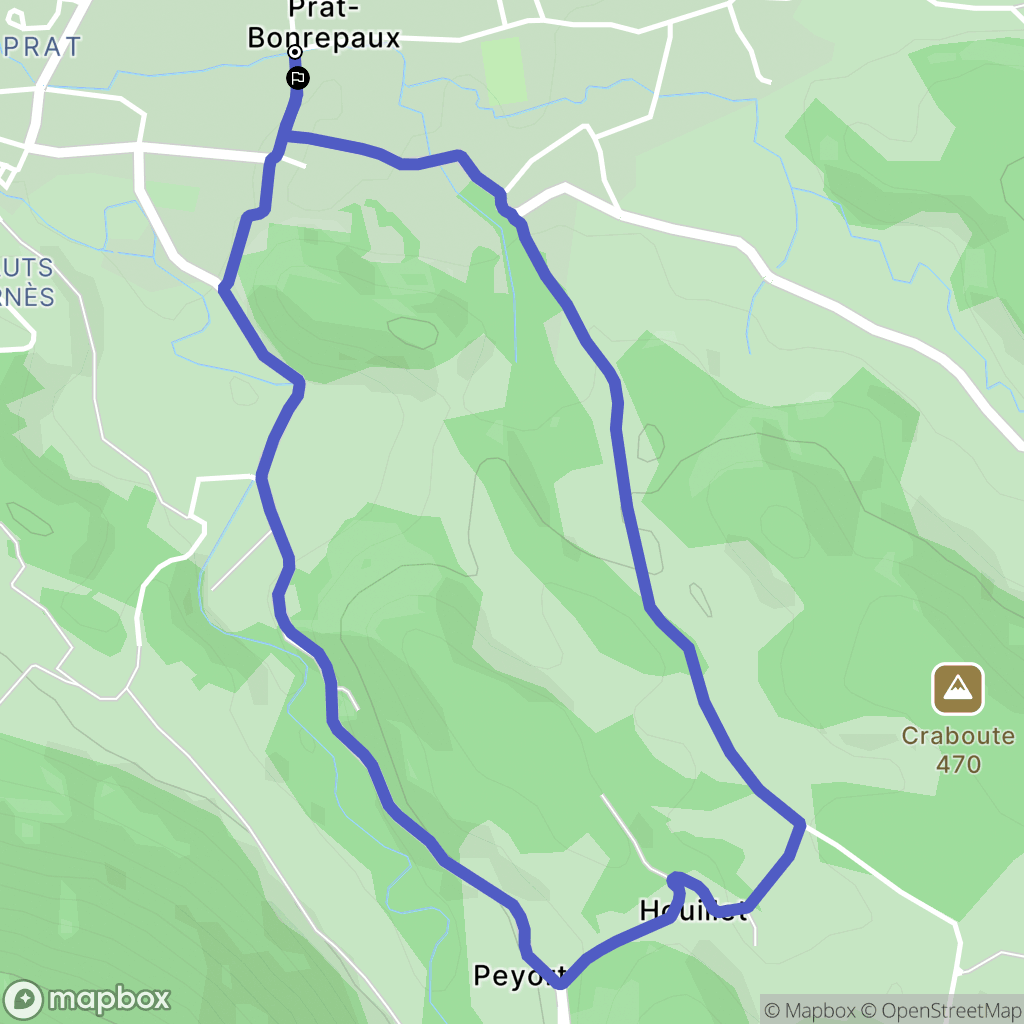 Prat-Bonrepaux : carte du parcours de randonnée - France