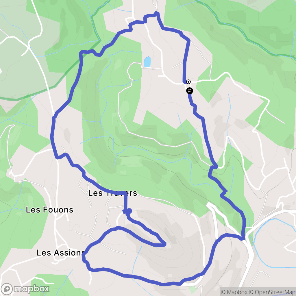 Les Assions : carte du parcours de randonnée - France