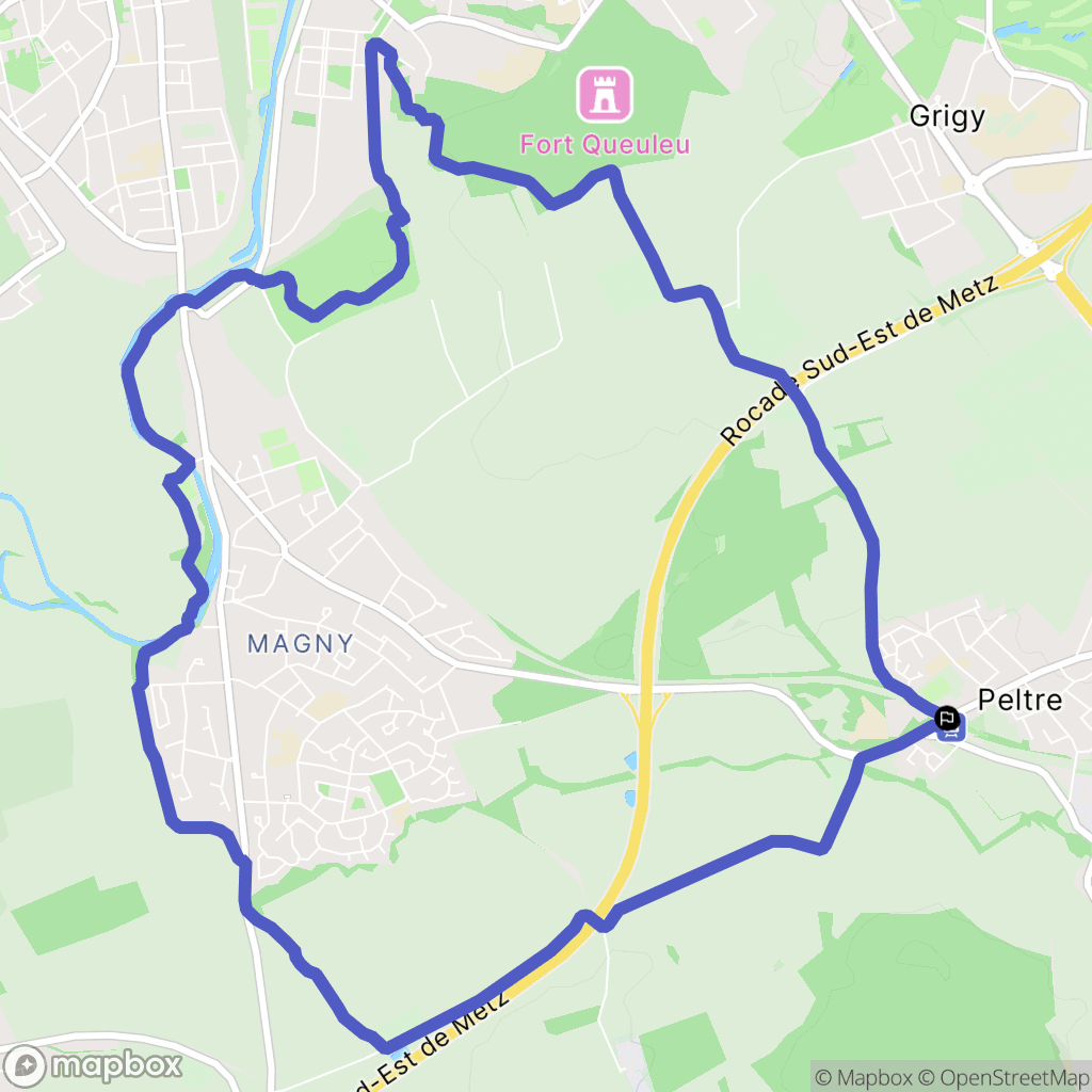 Peltre : carte du parcours de randonnée - France