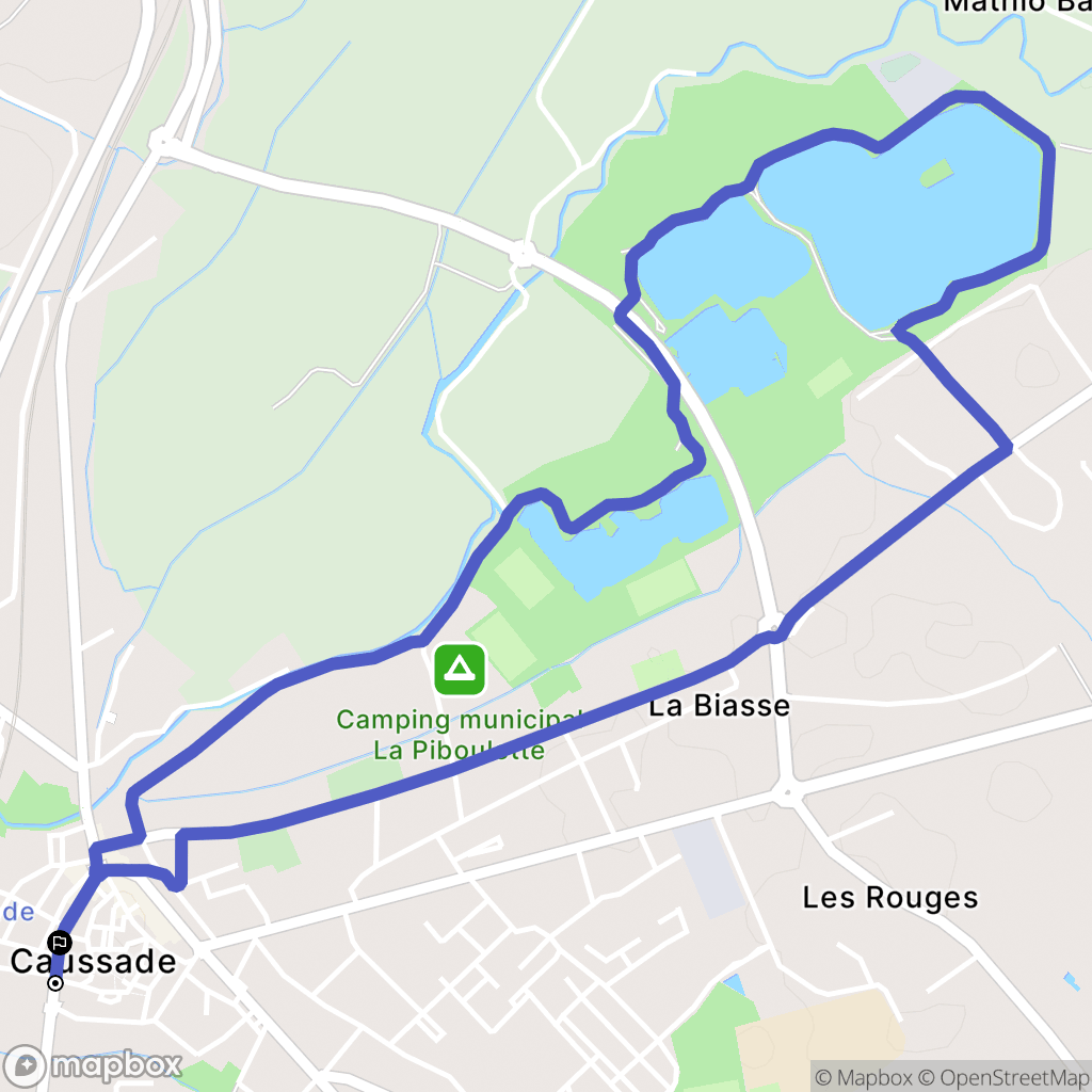 Caussade : carte du parcours de randonnée - France