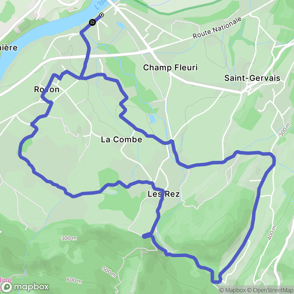 Saint-Gervais : carte du parcours de randonnée - France