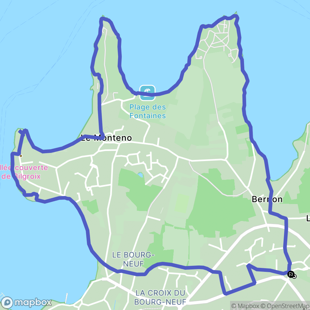 Arzon : carte du parcours de randonnée - France