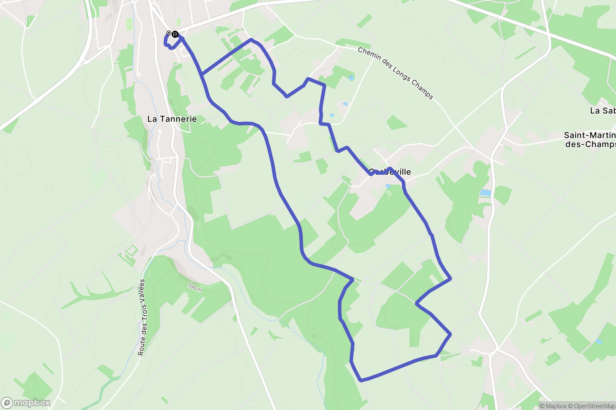 Septeuil : carte du parcours de randonnée - France