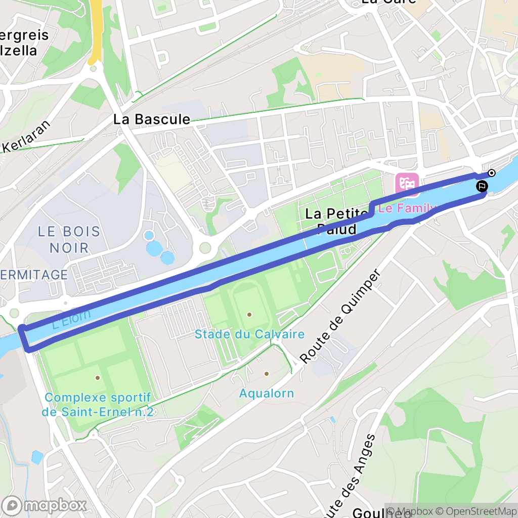 Landerneau : carte du parcours de randonnée - France