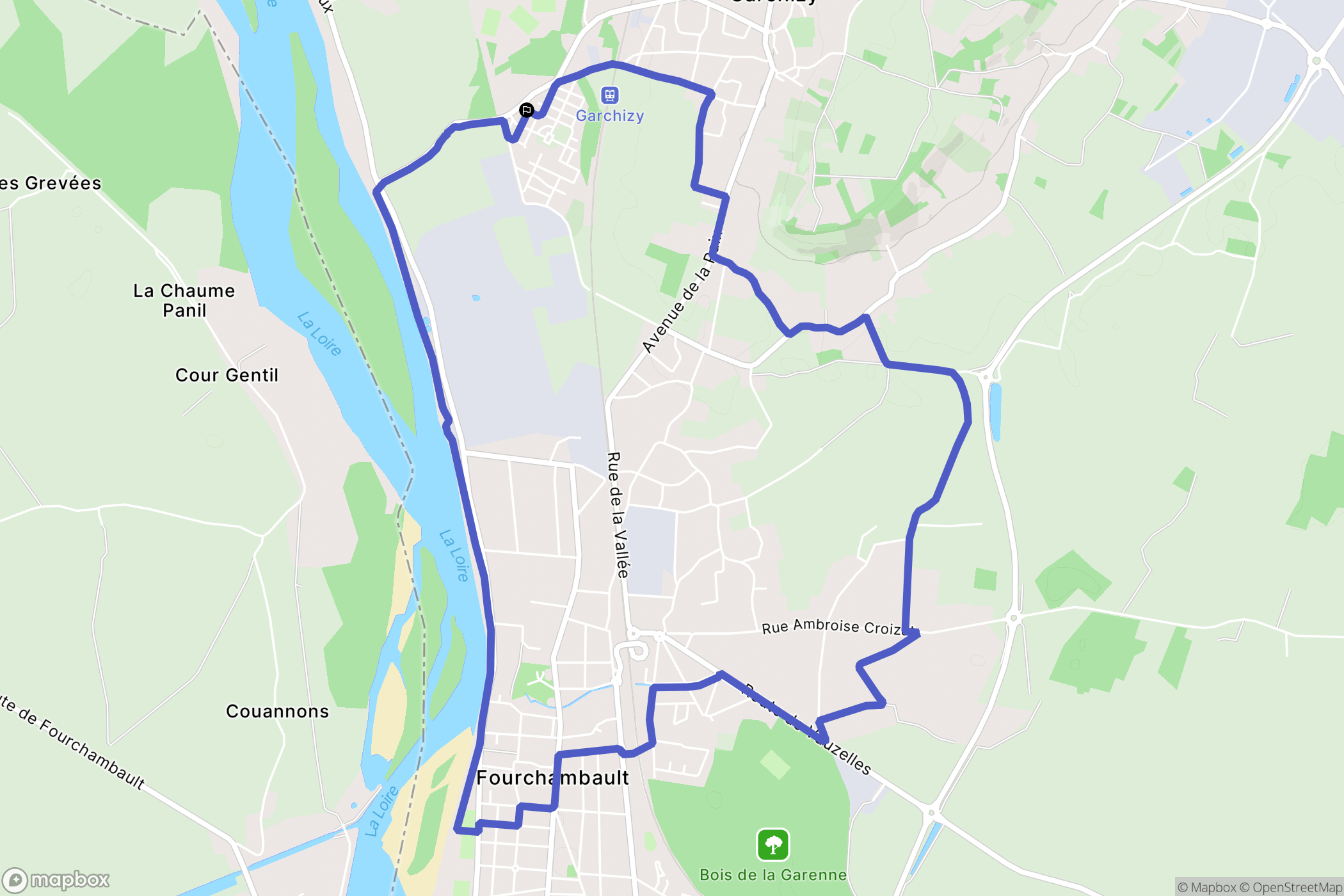 Garchizy : carte du parcours de randonnée - France