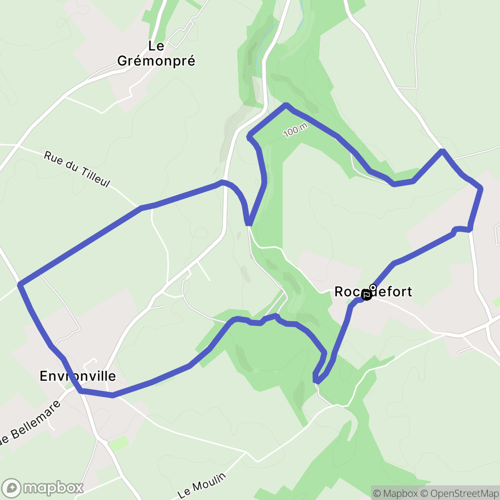 Rocquefort : carte du parcours de randonnée - France
