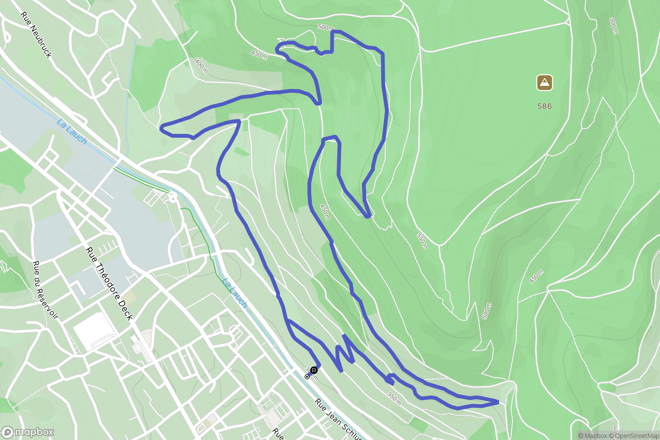 Guebwiller : carte du parcours de randonnée - France