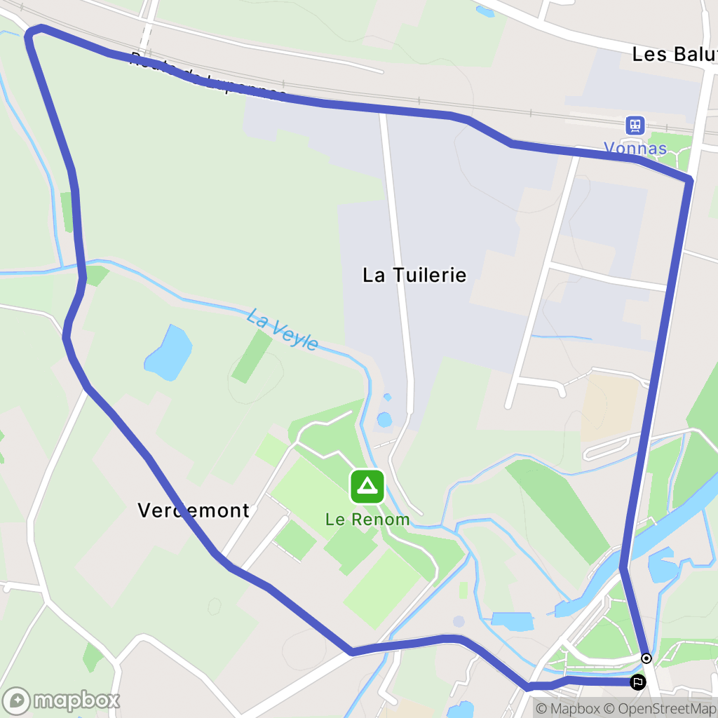 Vonnas : carte du parcours de randonnée - France