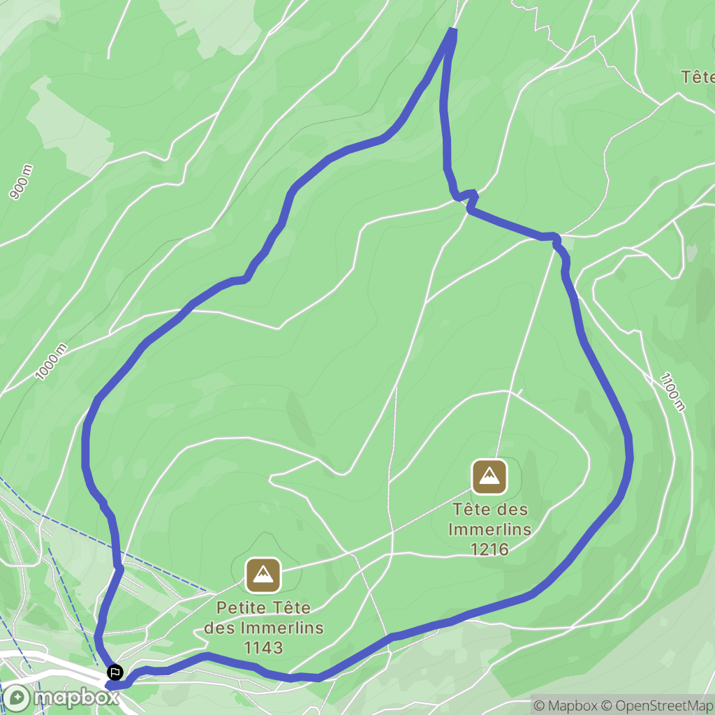 Le Bonhomme : carte du parcours de randonnée - France