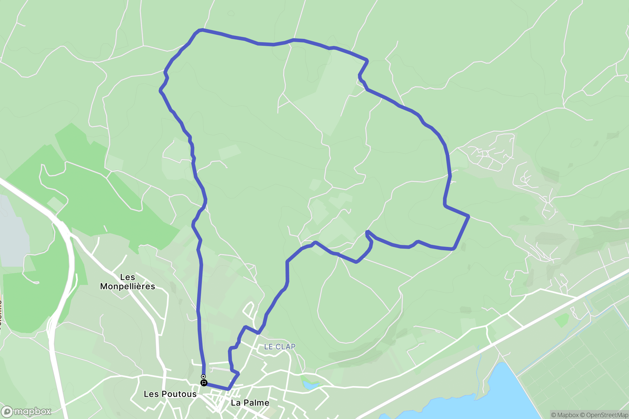 La Palme : carte du parcours de randonnée - France