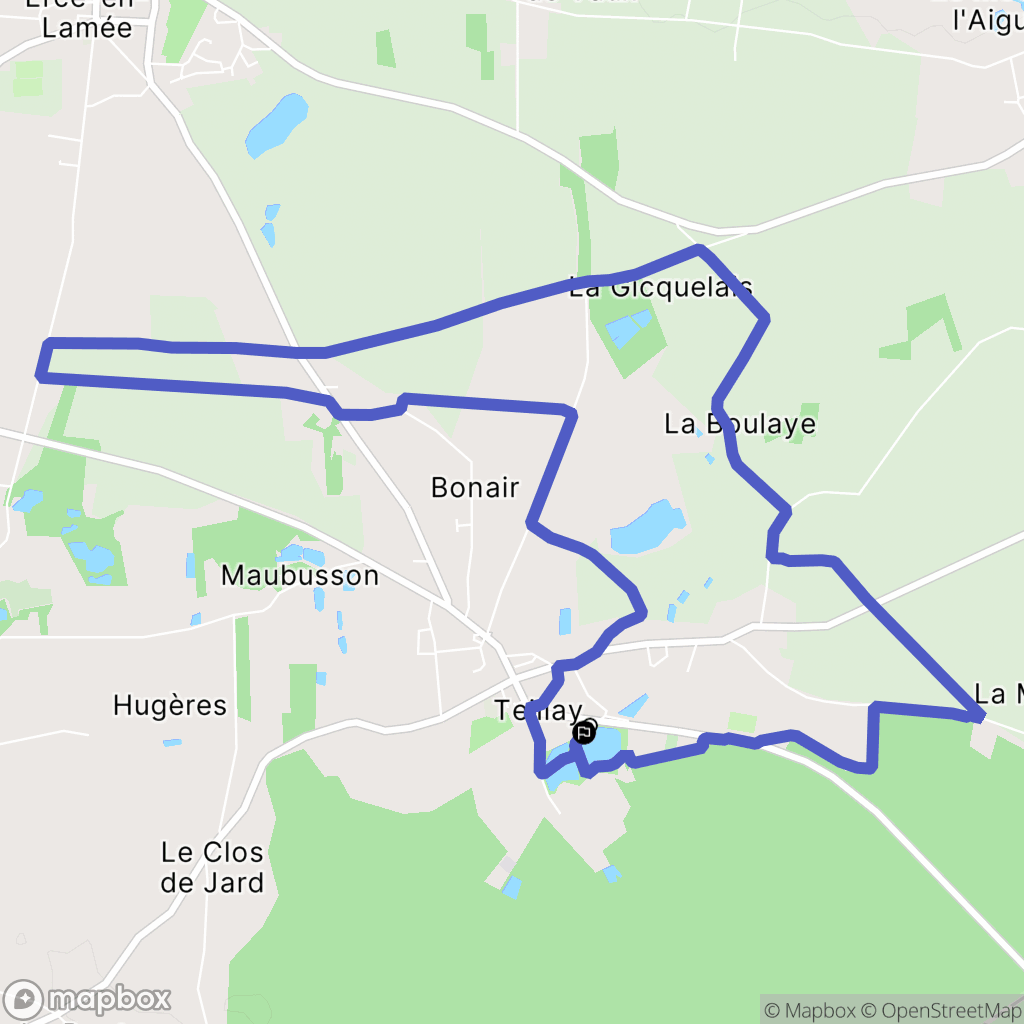 Teillay : carte du parcours de randonnée - France