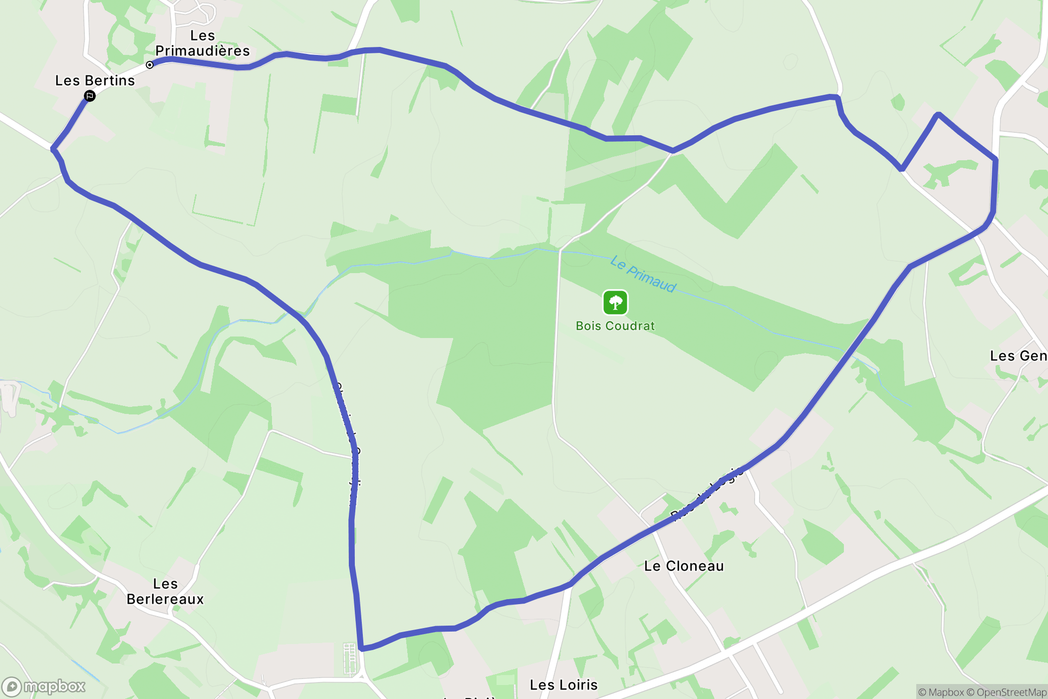 Nieul-lès-Saintes : carte du parcours de randonnée - France