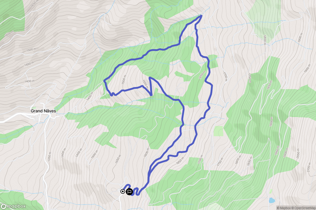 La Léchère : carte du parcours de randonnée - France