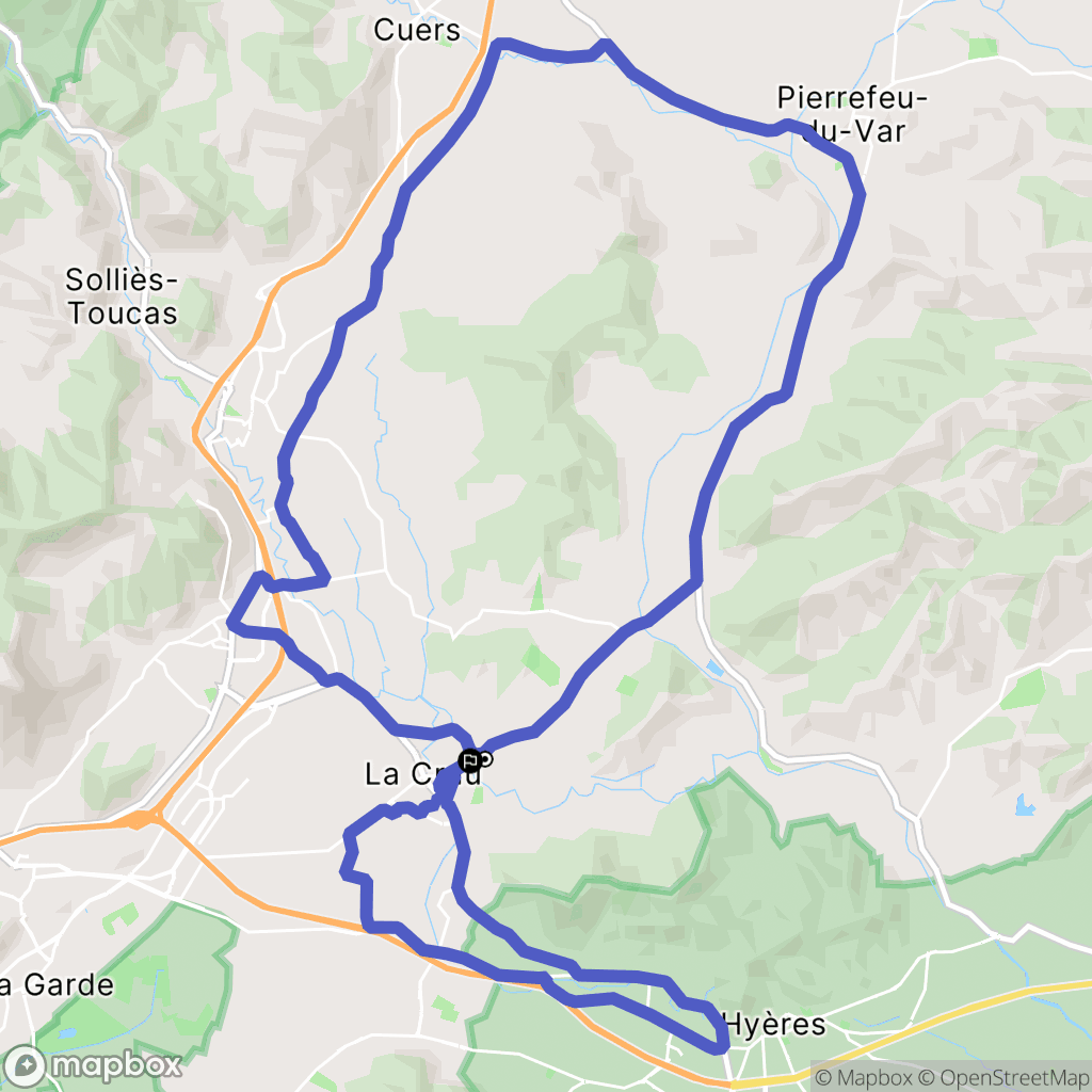 La Crau : carte du parcours de randonnée - France