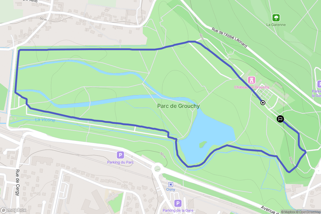 Osny : carte du parcours de randonnée - France