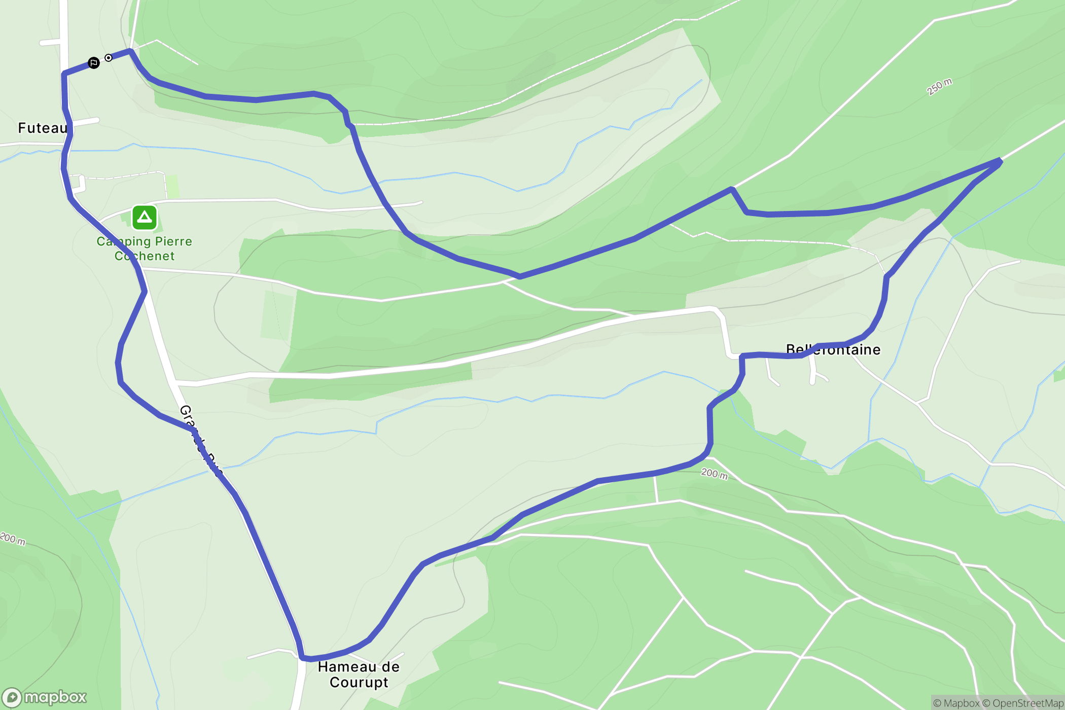 Futeau : carte du parcours de randonnée - France