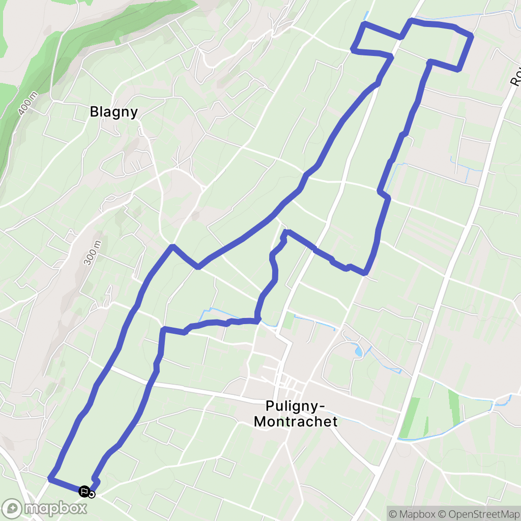 Chassagne-Montrachet : carte du parcours de randonnée - France