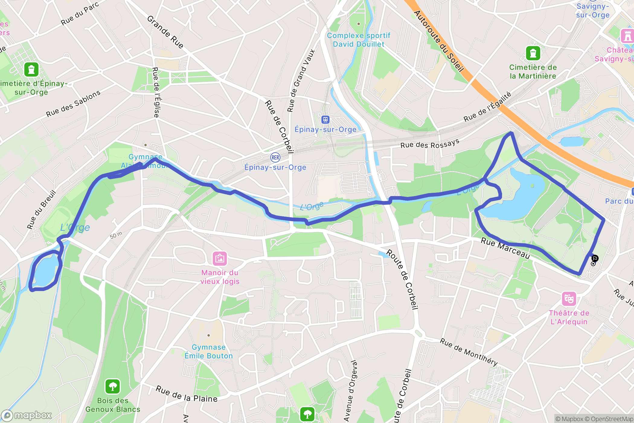 Morsang-sur-Orge : carte du parcours de randonnée - France