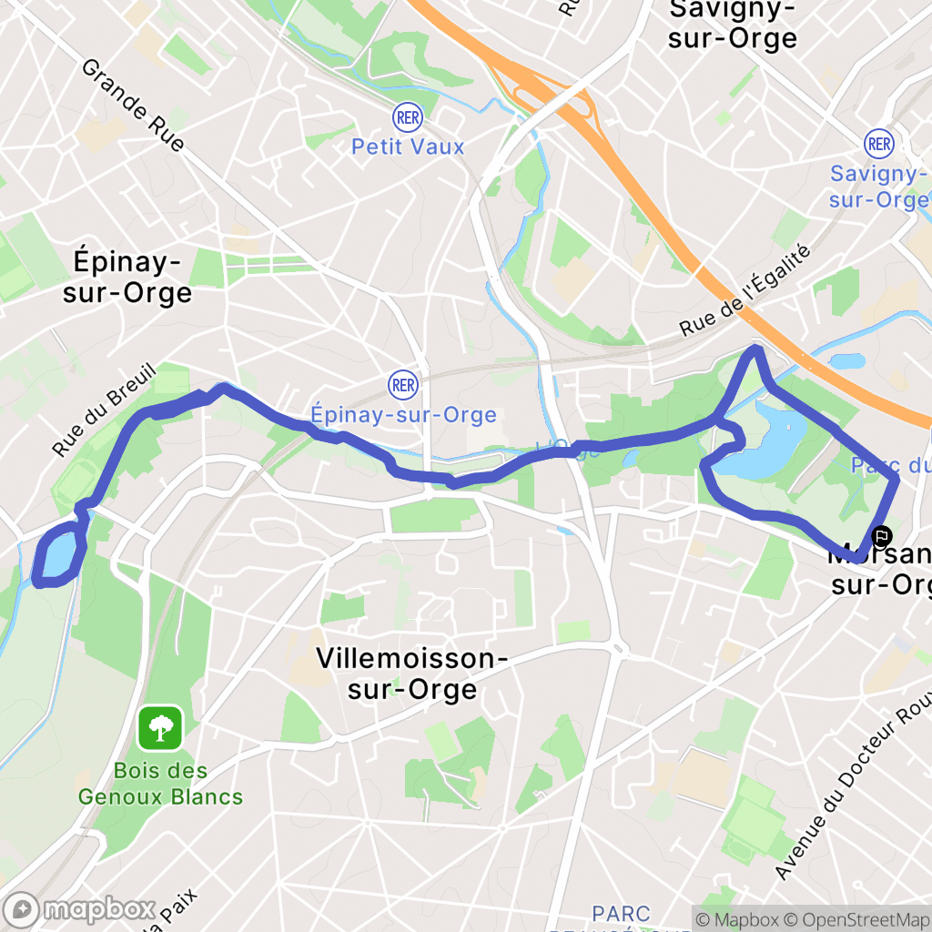 Morsang-sur-Orge : carte du parcours de randonnée - France