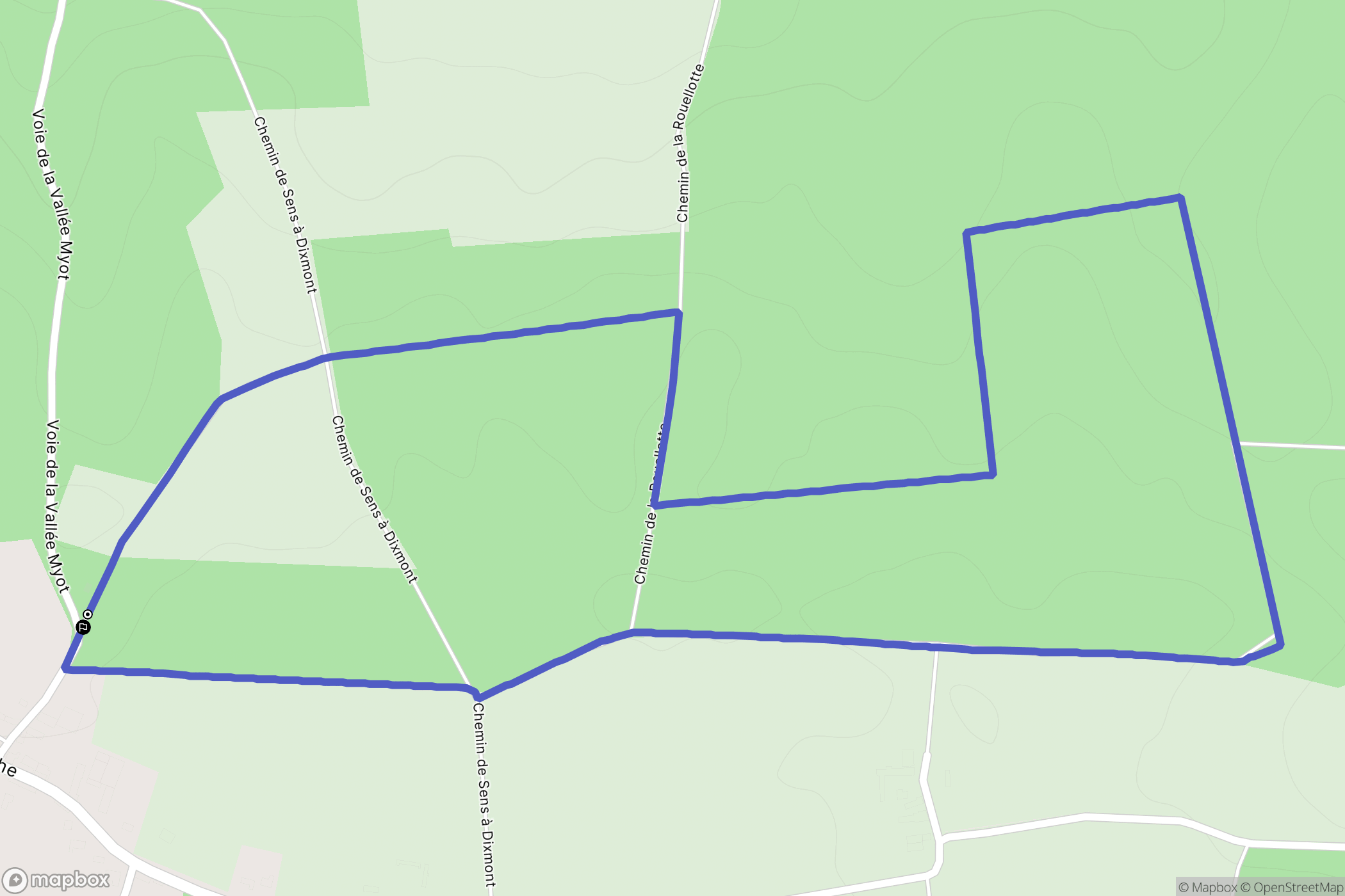 La grange au Doyen : carte du parcours de randonnée - France