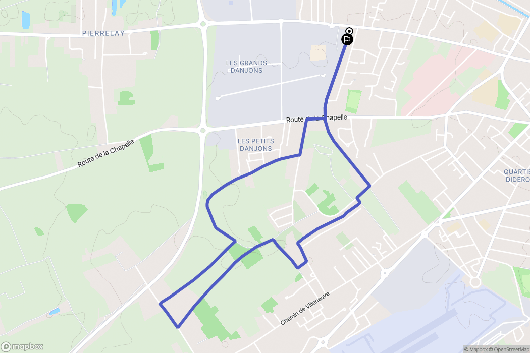 Vauvert, Bourges : carte du parcours de randonnée - France