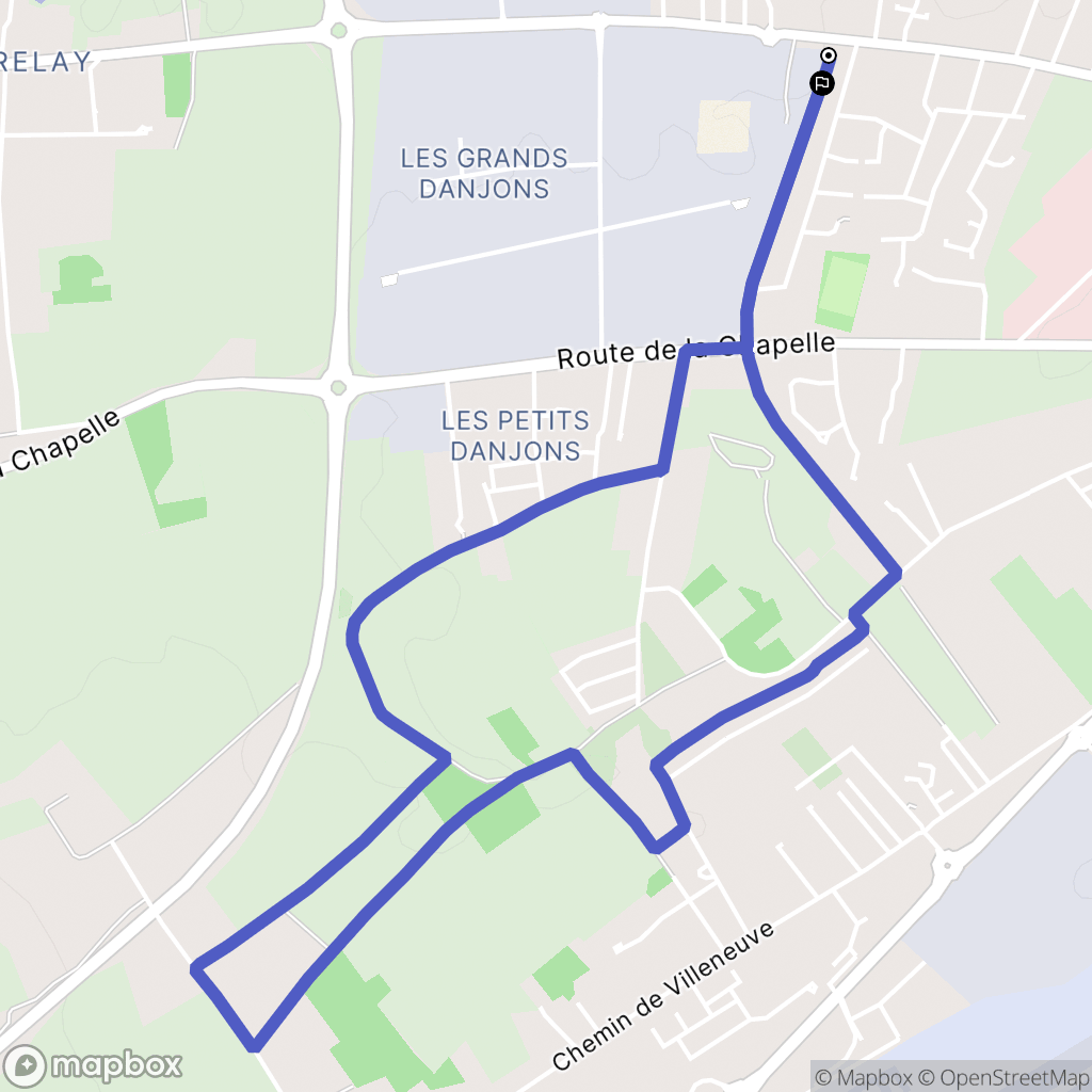 Vauvert, Bourges : carte du parcours de randonnée - France