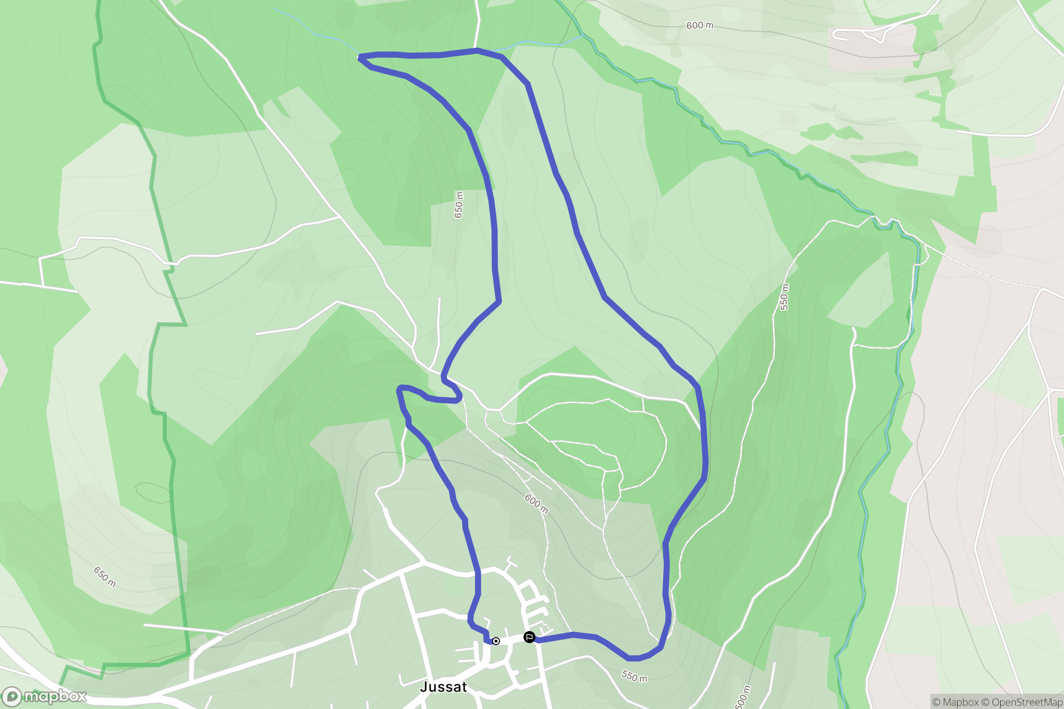 Chanonat : carte du parcours de randonnée - France