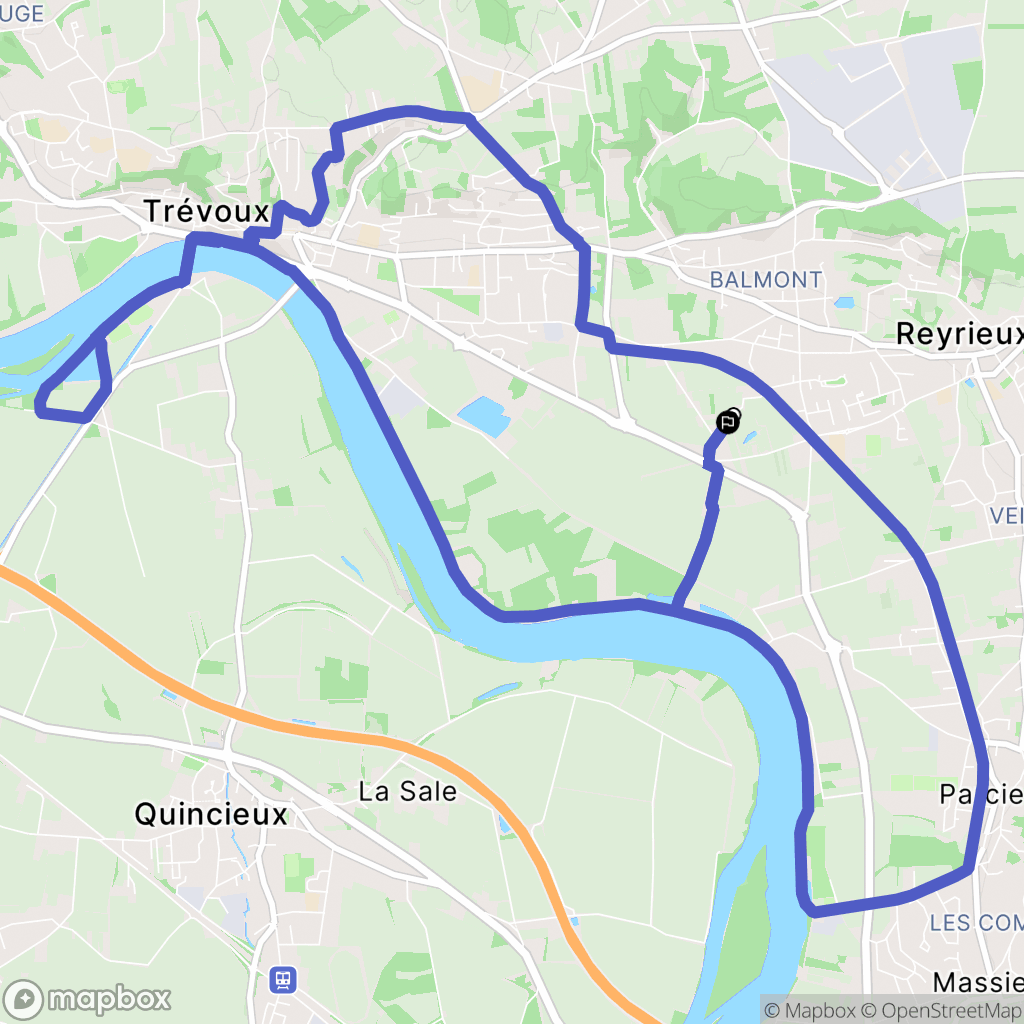 Reyrieux : carte du parcours de randonnée - France