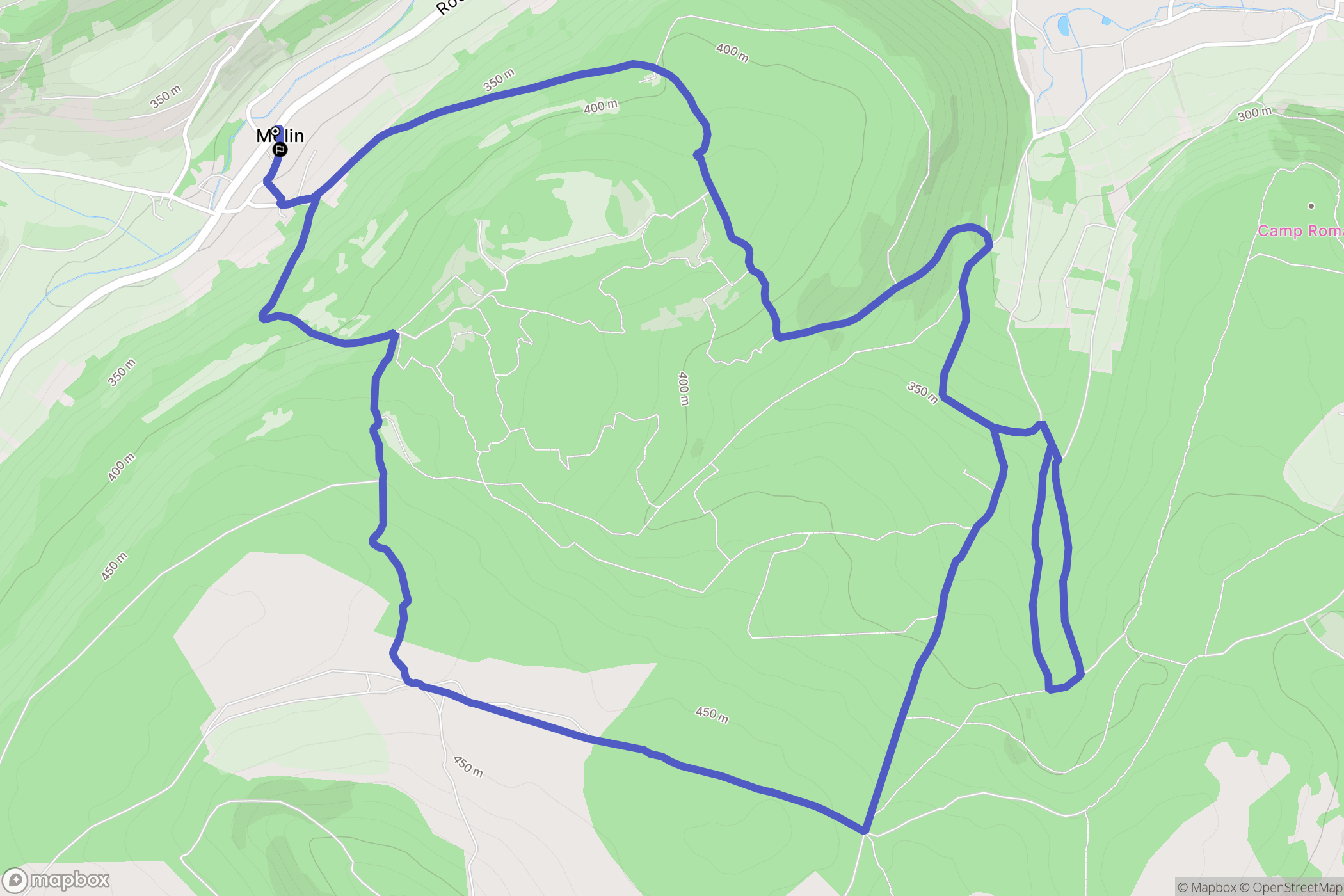 Auxey-Duresses : carte du parcours de randonnée - France