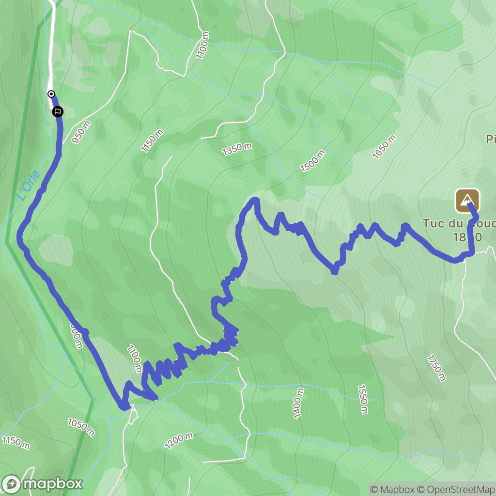 Bonac-Irazein : carte du parcours de randonnée - France