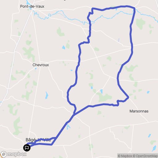 Bâgé-le-Châtel : carte du parcours de randonnée - France