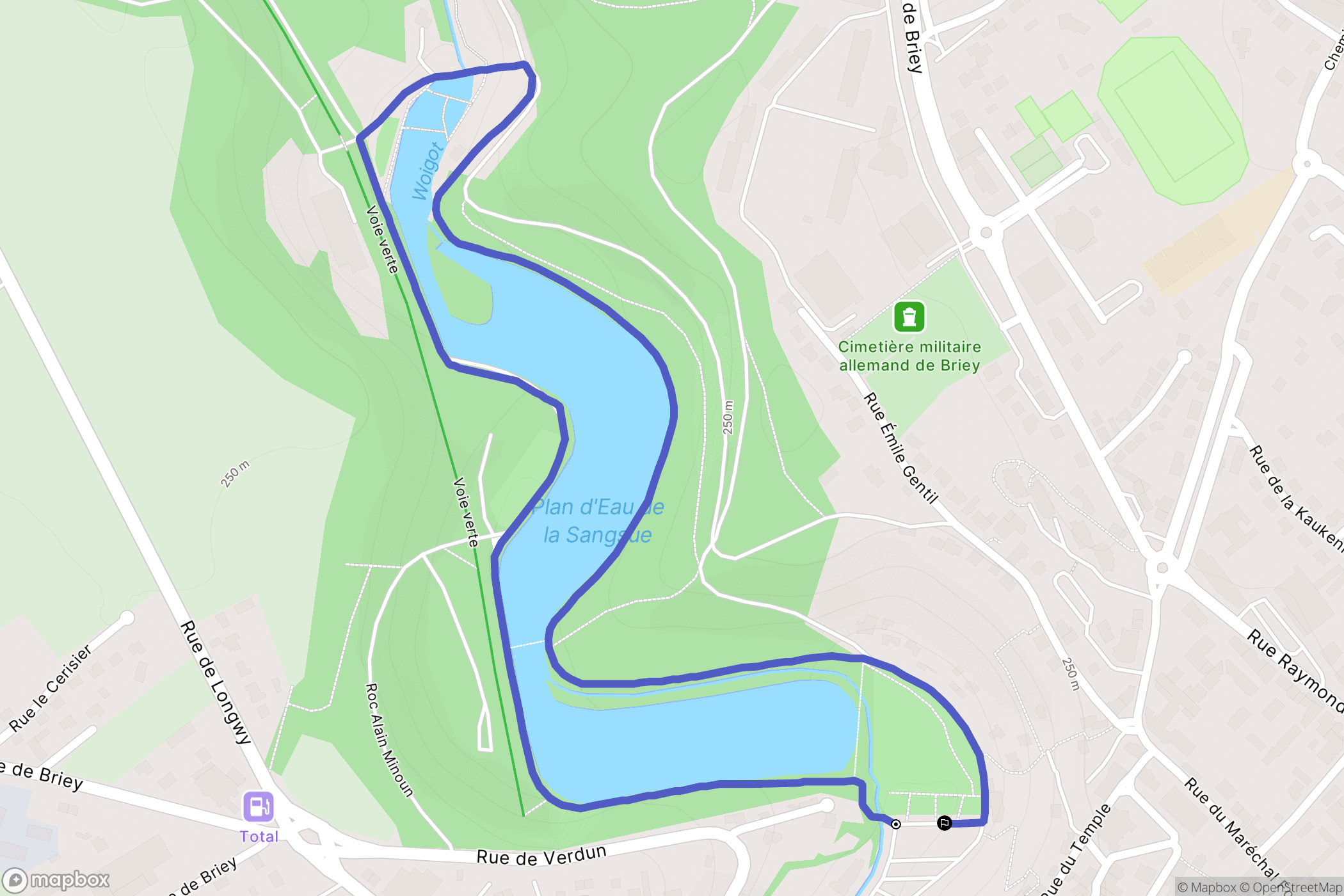 Val de Briey : carte du parcours de randonnée - France