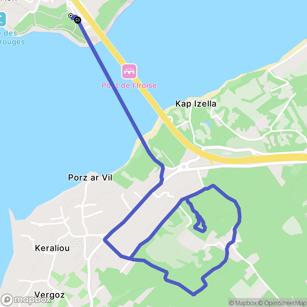 Le Relecq-Kerhuon : carte du parcours de randonnée - France