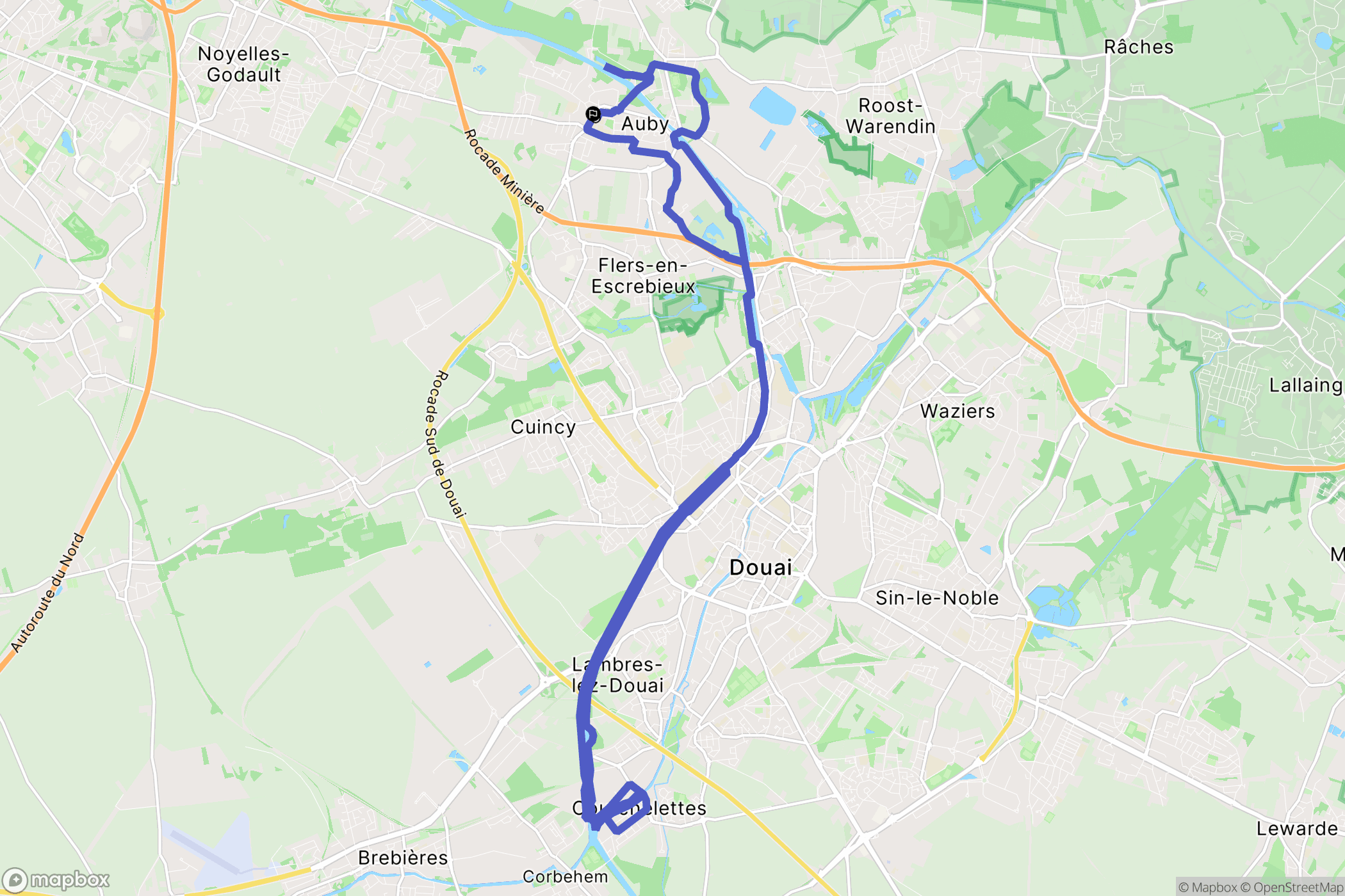 Aubry : carte du parcours de randonnée - France