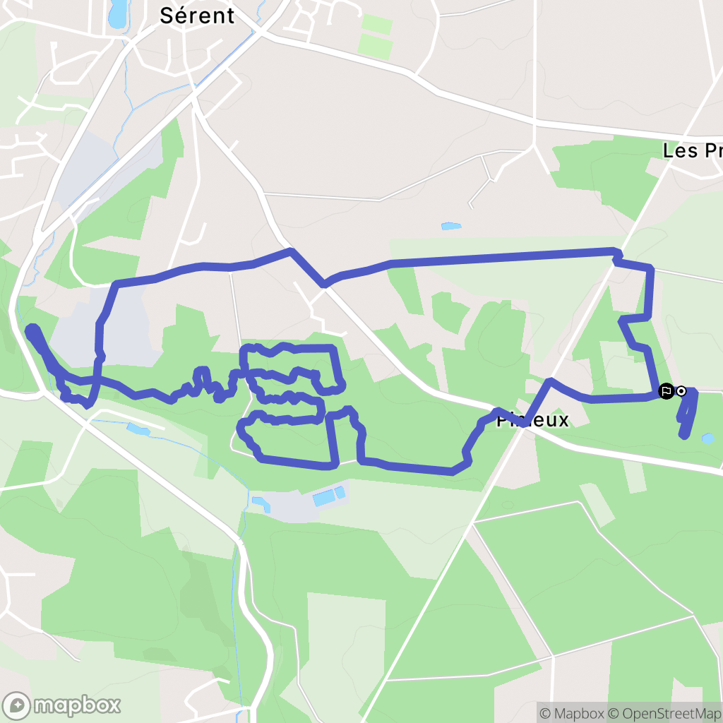 Sérent : carte du parcours de randonnée - France