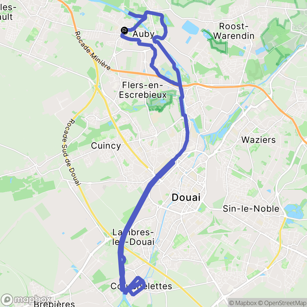 Aubry : carte du parcours de randonnée - France