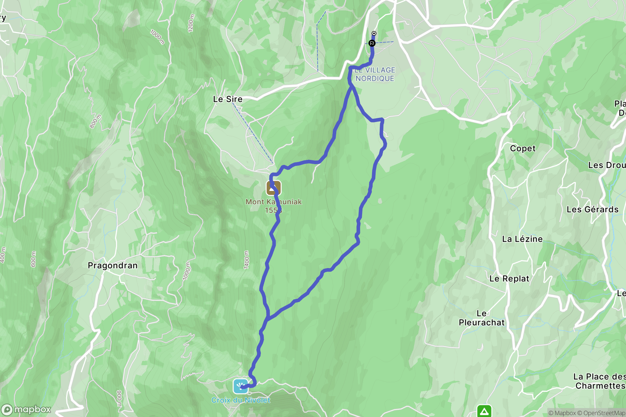 Les Deserts : carte du parcours de randonnée - France