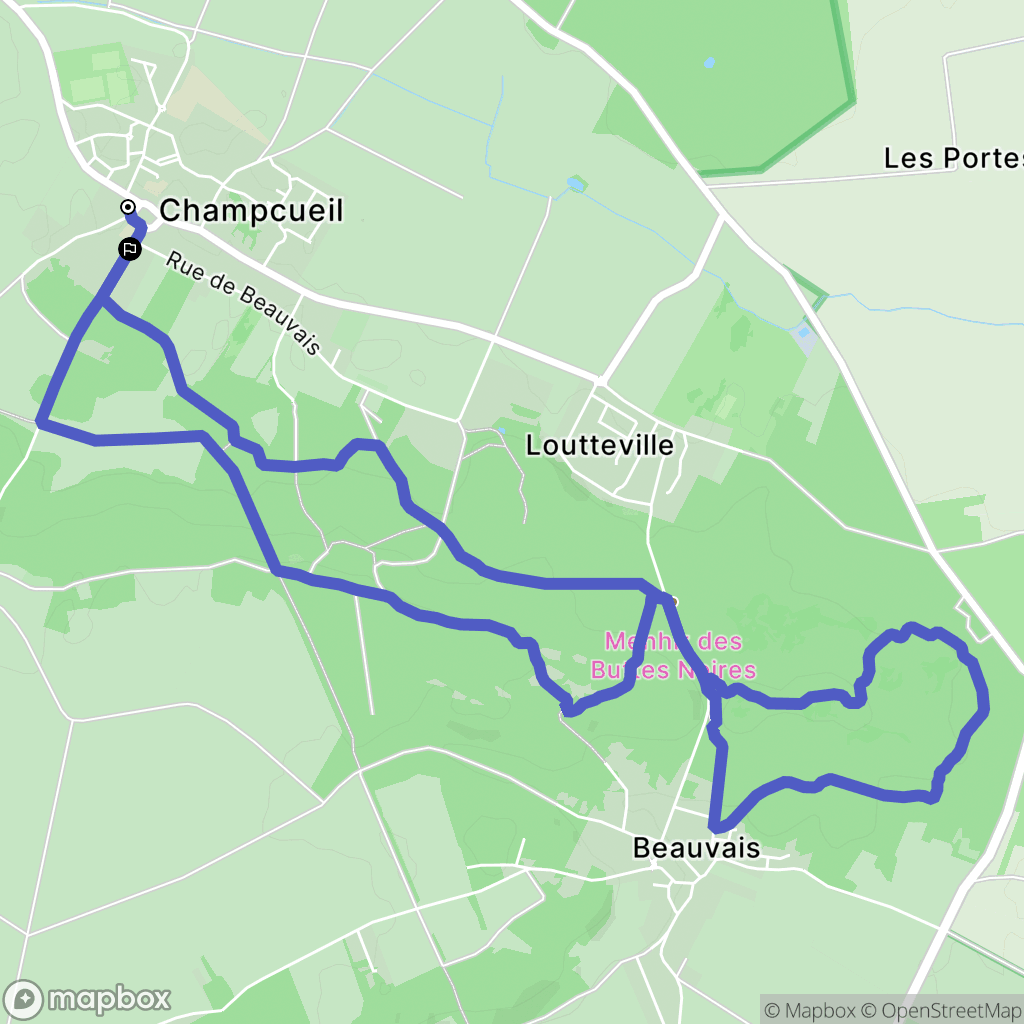 Champcueil : carte du parcours de randonnée - France