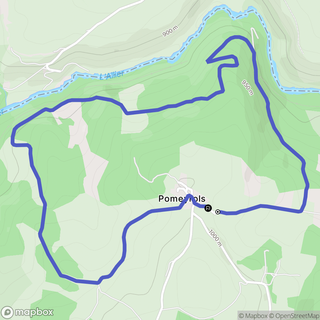 Naussac-Fontanes : carte du parcours de randonnée - France