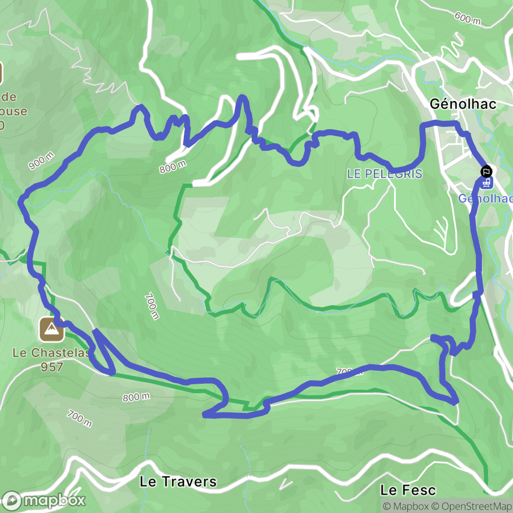 Génolhac : carte du parcours de randonnée - France