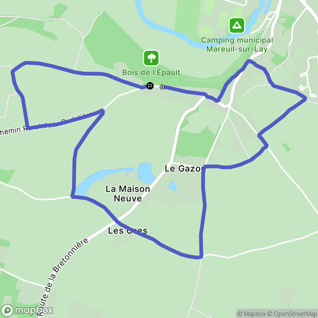 Mareuil-sur-Lay-Dissais : carte du parcours de randonnée - France