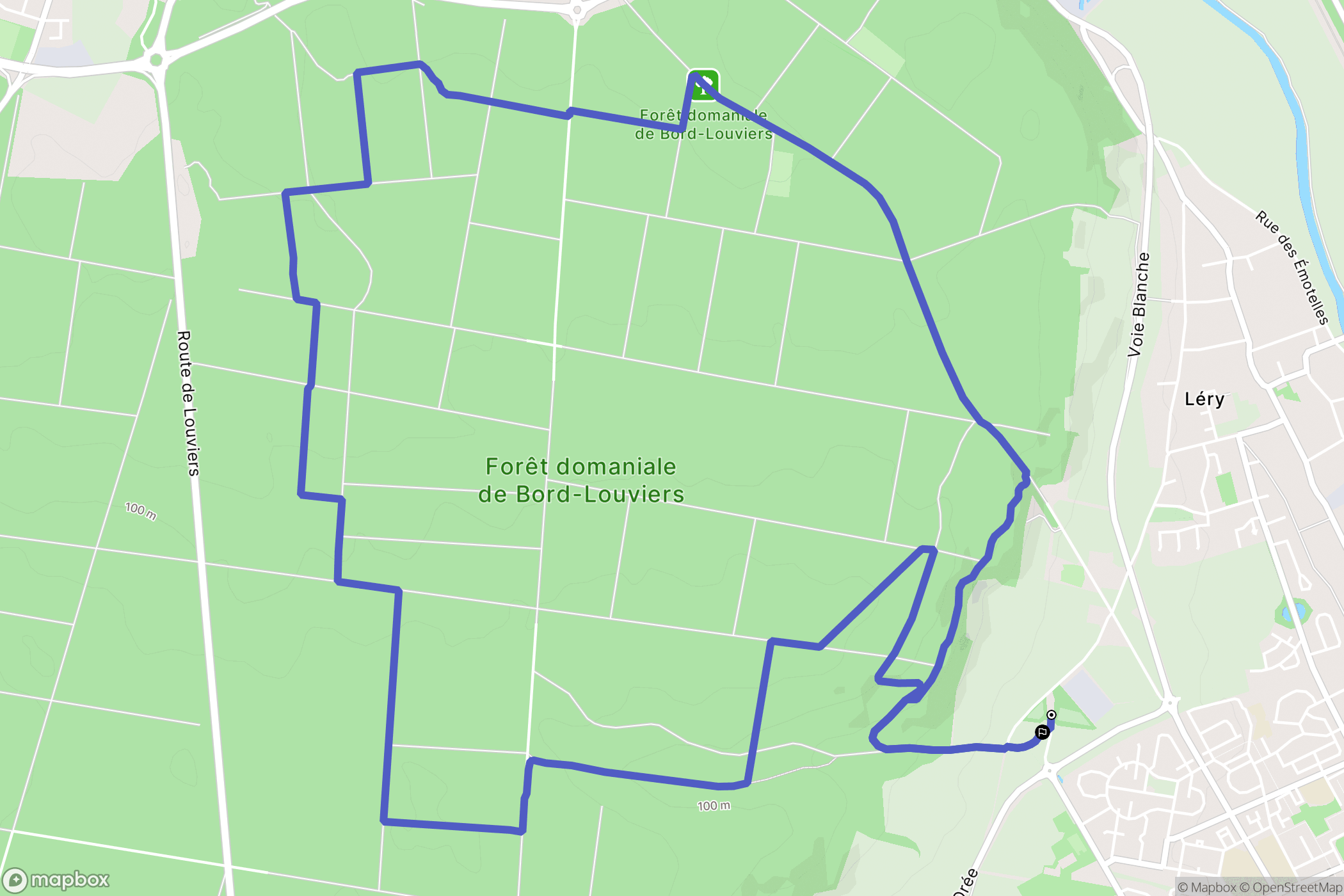 Val-de-Reuil : carte du parcours de randonnée - France