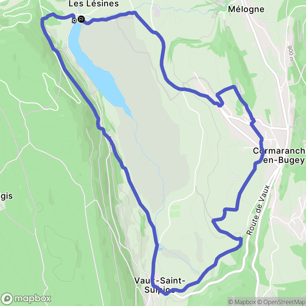 Plateau d'Hauteville : carte du parcours de randonnée - France