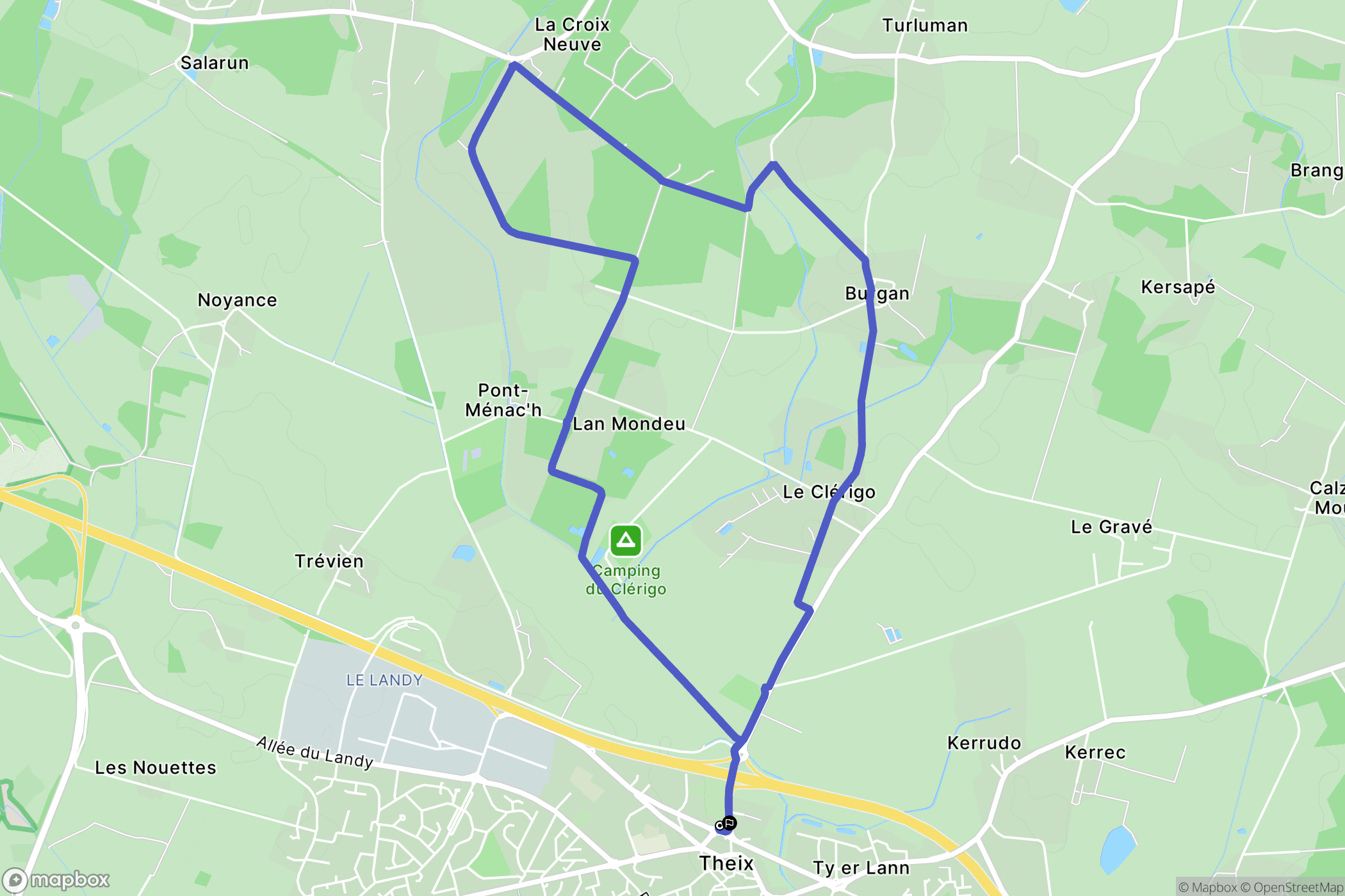 Theix-Noyalo : carte du parcours de randonnée - France