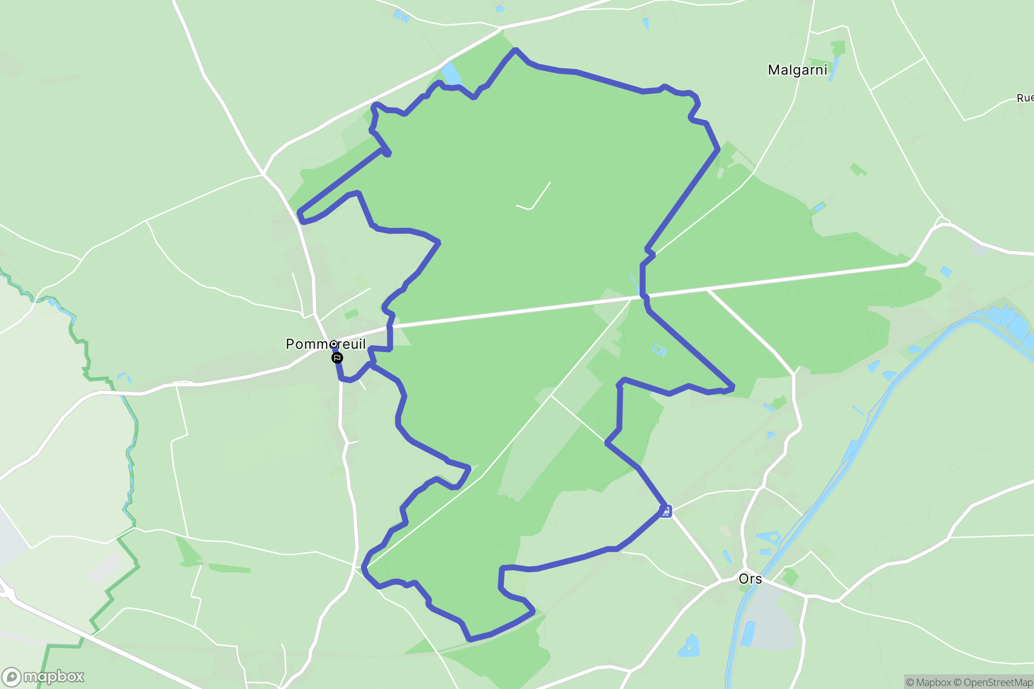 Pommereuil : carte du parcours de randonnée - France