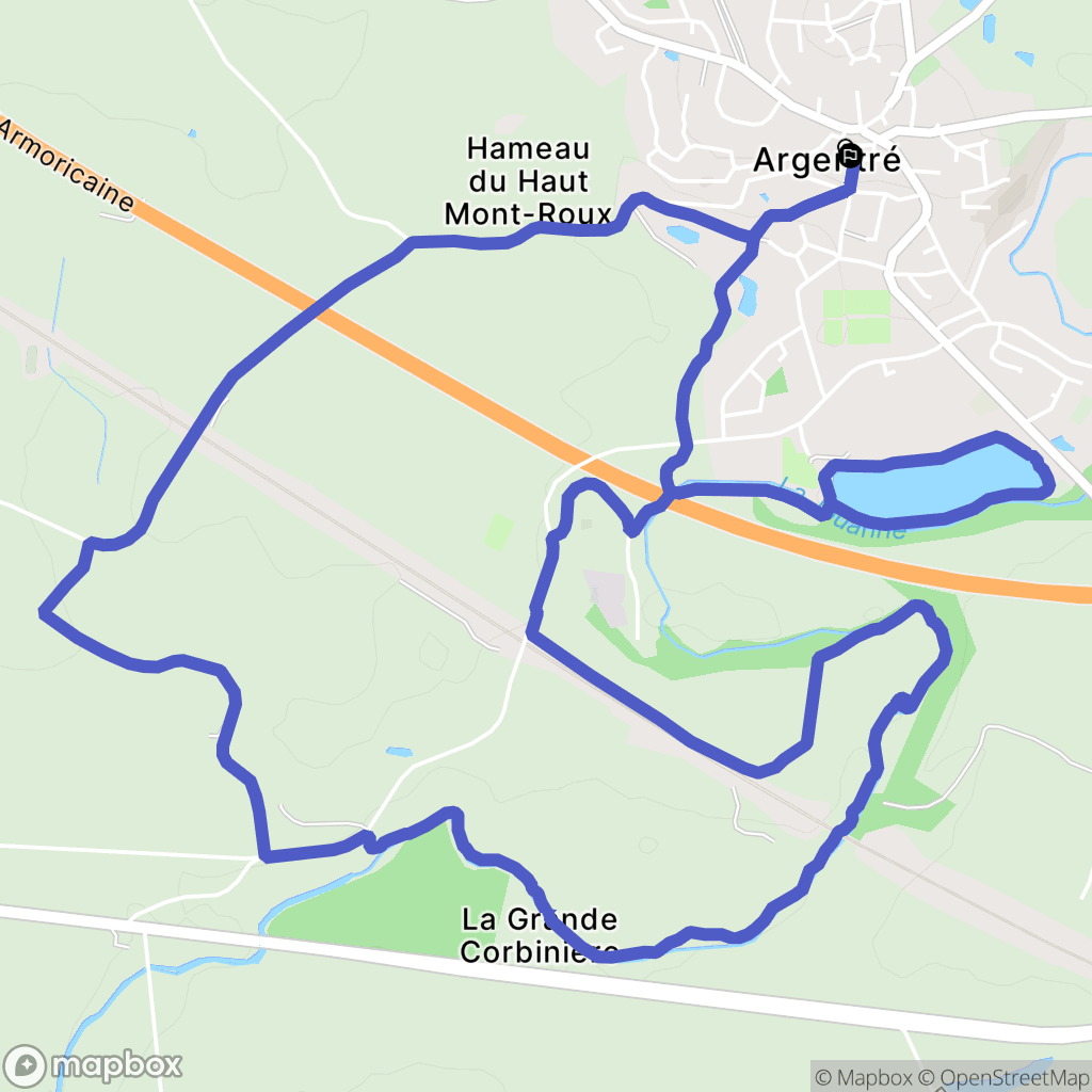 Argentré : carte du parcours de randonnée - France