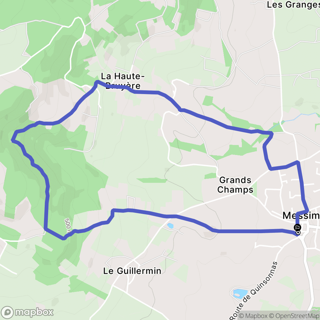 Messimy : carte du parcours de randonnée - France